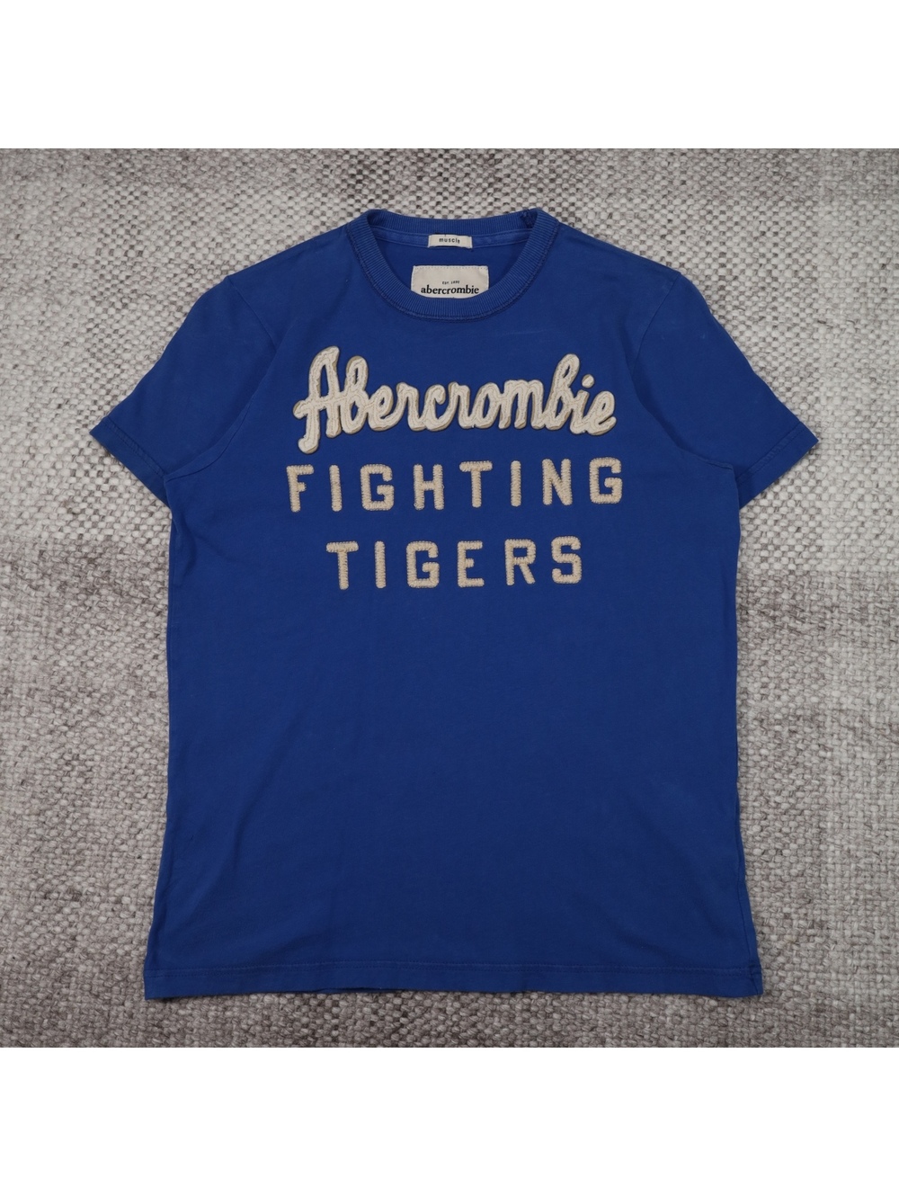 Abercrombie Fighting Tigers Graphic T-Shirt Blue Muscle Fit XL